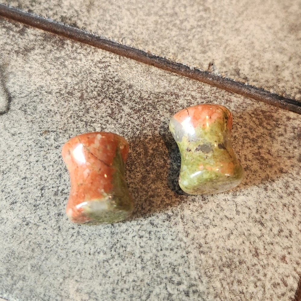 0g Natural Stone Stretched Ear Plugs Double Flare
